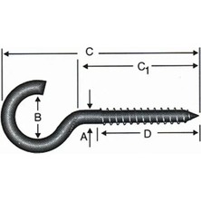 Marsilyan Açık Piton, Kanca, Çengel 23X150 - 100 Adet