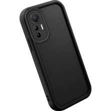 Ucuc Xiaomi 12 Lite Uyumlu Siyah Silikon Kılıf Anti-Çarpma Tam Kamerası Koruma Dayanıklı Tasarım