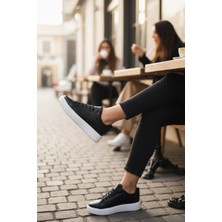 Enoch Erkek Günlük Düz Taban Sade Spor Ayakkabı  Tabanlı Sneaker Dokulu Burun ve Metal Halka Detaylı