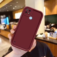 Ucuc Realme C21 Uyumlu Burgundy Silikon Kılıf Anti-Çarpma Tam Kamerası Koruma Dayanıklı Tasarım