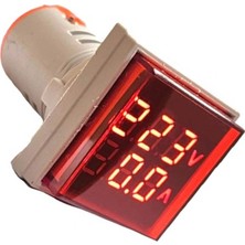 Swion AD22-22VAS 22MM Dijital Volt-Ampermetre Kare Beyaz