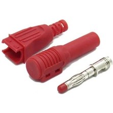 Voltaj 90C Korumalı Banana Konnektör - Kırmızı