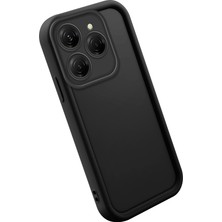 Ucuc Tecno Spark 20 Pro Uyumlu Siyah Silikon Kılıf Anti-Çarpma Tam Kamerası Koruma Dayanıklı Tasarım