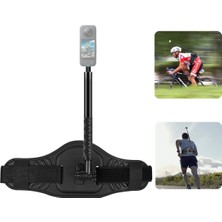 Coverzone Aksiyon Kamera Bel Kemeri ve Görünmez Selfie Çubuğu Alüminyum, Extreme Sporlar,Bisiklet,Gezi,Vlog,Şehir içi, 1/4” Vida, Insta360 X3, X2, X4, X5, ONE RS, GO 3, Evo ile Uyumlu, Siyah