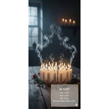 Gizemli Home Beyaz Klasik Mum Ince Uzun Dilek ve Bakkal Mumu 40 Adet