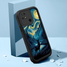HONTINGA Xiaomi Redmi 10C ile Uyumlu Kılıfı Düşüme Önleyici Basitlik Anti Düşme Kamera Korumali Hayvan Siyah Desen Yumuşak Silikon Telefon Kılıfı Kadın ve Erkek Için Uygundur K2-0247