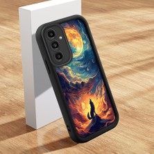HONTINGA Samsung Galaxy A04S ile Uyumlu Kılıfı Düşüme Önleyici Basitlik Anti Düşme Kamera Korumali Hayvan Siyah Desen Yumuşak Silikon Telefon Kılıfı Kadın ve Erkek Için Uygundur K2-0247