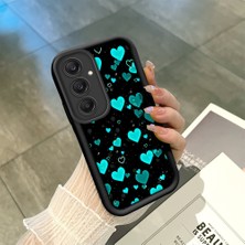 HONTINGA Samsung Galaxy A24 ile Uyumlu Kılıfı Düşüme Önleyici Basitlik Anti Düşme Kamera Korumali Sevgi Siyah Desen Yumuşak Silikon Telefon Kılıfı Kadın ve Erkek Için Uygundur K2-0244