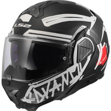 Ls2 Advant 2 Tape Mat Siyah-Beyaz Çene Açılır Motosiklet Kaskı