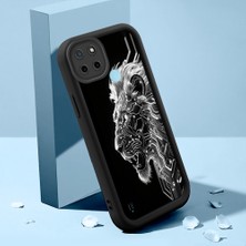 HONTINGA Realme C25Y ile Uyumlu Kılıfı Düşüme Önleyici Basitlik Anti Düşme Kamera Korumali Aslan Siyah Desen Yumuşak Silikon Telefon Kılıfı Kadın ve Erkek Için Uygundur K2-0248