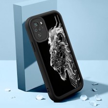 HONTINGA Xiaomi Redmi Note 10 ile Uyumlu Kılıfı Düşüme Önleyici Basitlik Anti Düşme Kamera Korumali Aslan Siyah Desen Yumuşak Silikon Telefon Kılıfı Kadın ve Erkek Için Uygundur K2-0248