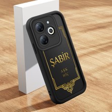 HONTINGA Tecno Spark 20 ile Uyumlu Kılıfı Düşüme Önleyici Basitlik Anti Düşme Kamera Korumali Esas Yazılar Siyah Desen Yumuşak Silikon Telefon Kılıfı Kadın ve Erkek Için Uygundur K2-0245