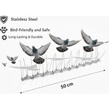 4 x 50CM (2 M) Tr Kuş, Karga, Martı Engelleyici Paslanmaz Çelik Telli, Kuş Konmaz, Balkon, Pencere, Çatı,klima Tüneme Için