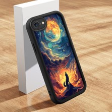 HONTINGA iPhone 8 ile Uyumlu Kılıfı Düşüme Önleyici Basitlik Anti Düşme Kamera Korumali Hayvan Siyah Desen Yumuşak Silikon Telefon Kılıfı Kadın ve Erkek Için Uygundur K2-0247