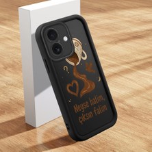 HONTINGA iPhone 16 ile Uyumlu Kılıfı Düşüme Önleyici Basitlik Anti Düşme Kamera Korumali Esas Yazılar Siyah Desen Yumuşak Silikon Telefon Kılıfı Kadın ve Erkek Için Uygundur K2-0246