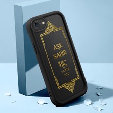 HONTINGA iPhone Se 2020 ile Uyumlu Kılıfı Düşüme Önleyici Basitlik Anti Düşme Kamera Korumali Esas Yazılar Siyah Desen Yumuşak Silikon Telefon Kılıfı Kadın ve Erkek Için Uygundur K2-0246