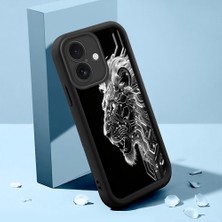 HONTINGA iPhone 16 ile Uyumlu Kılıfı Düşüme Önleyici Basitlik Anti Düşme Kamera Korumali Aslan Siyah Desen Yumuşak Silikon Telefon Kılıfı Kadın ve Erkek Için Uygundur K2-0248