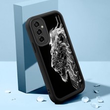 HONTINGA Samsung Galaxy M23 ile Uyumlu Kılıfı Düşüme Önleyici Basitlik Anti Düşme Kamera Korumali Aslan Siyah Desen Yumuşak Silikon Telefon Kılıfı Kadın ve Erkek Için Uygundur K2-0248