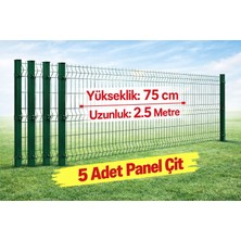 Msy Garden Fenc 75 cm x 250 cm 5 Adet ( 12.5 mt ) Yeşil Panel Çit 6 Adet Direk ve Montaj Aparatları Dahil