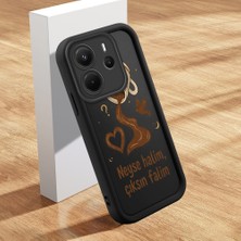 HONTINGA Xiaomi Redmi Note 14 ile Uyumlu Kılıfı Düşüme Önleyici Basitlik Anti Düşme Kamera Korumali Esas Yazılar Siyah Desen Yumuşak Silikon Telefon Kılıfı Kadın ve Erkek Için Uygundur K2-0246