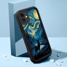HONTINGA iPhone 12 ile Uyumlu Kılıfı Düşüme Önleyici Basitlik Anti Düşme Kamera Korumali Hayvan Siyah Desen Yumuşak Silikon Telefon Kılıfı Kadın ve Erkek Için Uygundur K2-0247