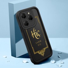 HONTINGA Tecno Spark 20 Pro ile Uyumlu Kılıfı Düşüme Önleyici Basitlik Anti Düşme Kamera Korumali Esas Yazılar Siyah Desen Yumuşak Silikon Telefon Kılıfı Kadın ve Erkek Için Uygundur K2-0245