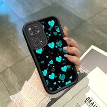 HONTINGA Xiaomi Redmi Note 11S ile Uyumlu Kılıfı Düşüme Önleyici Basitlik Anti Düşme Kamera Korumali Sevgi Siyah Desen Yumuşak Silikon Telefon Kılıfı Kadın ve Erkek Için Uygundur K2-0244
