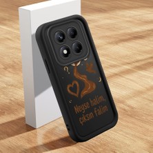 HONTINGA Xiaomi Redmi Note 14 Pro ile Uyumlu Kılıfı Düşüme Önleyici Basitlik Anti Düşme Kamera Korumali Esas Yazılar Siyah Desen Yumuşak Silikon Telefon Kılıfı Kadın ve Erkek Için Uygundur K2-0246