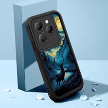 HONTINGA Infinix Hot 40 ile Uyumlu Kılıfı Düşüme Önleyici Basitlik Anti Düşme Kamera Korumali Hayvan Siyah Desen Yumuşak Silikon Telefon Kılıfı Kadın ve Erkek Için Uygundur K2-0247