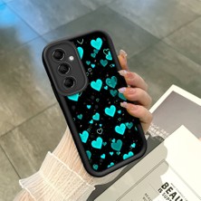 HONTINGA Samsung Galaxy M14 ile Uyumlu Kılıfı Düşüme Önleyici Basitlik Anti Düşme Kamera Korumali Sevgi Siyah Desen Yumuşak Silikon Telefon Kılıfı Kadın ve Erkek Için Uygundur K2-0244