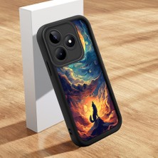HONTINGA Realme C53 ile Uyumlu Kılıfı Düşüme Önleyici Basitlik Anti Düşme Kamera Korumali Hayvan Siyah Desen Yumuşak Silikon Telefon Kılıfı Kadın ve Erkek Için Uygundur K2-0247