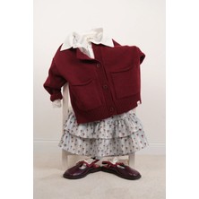 Marvy Yünlü Oversize Triko Hırka Bordo
