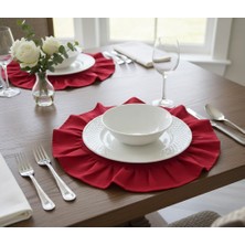 Doğa Teks Home Kırmızı Fırfırlı Supla (2 Adet)