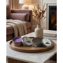 Mete Mum Lavanta & Kahve Aromalı 2'li Set Metal Mum