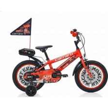 Carraro Monster - 16 Jant Alüminyum Çocuk Bisikleti - Kırmızı Gri Siyah