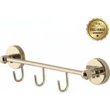 Premium Pirinç Karina Üçlü Askılık Gold