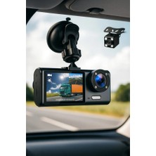 HMO Store Orjinal Gece Görüşü ve 3 Kameralı 1080P Akıllı Araç Kamerası – G Sensör & 2.4” Ekranlı