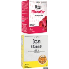 Orzax Microfer Oral Damla 30 ml + Ocean Vitamin D3 600IU Sprey 20 ml