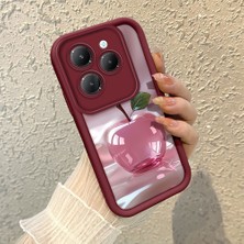 HONTINGA Infinix Hot 40 Pro ile Uyumlu Kılıfı Düşüme Önleyici Basitlik Anti Düşme Kamera Korumali Elma Bordo Desen Yumuşak Silikon Telefon Kılıfı Kadın ve Erkek Için Uygundur K2-7125