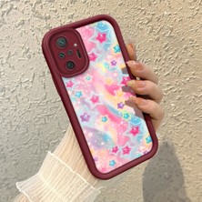 HONTINGA Xiaomi Redmi Note 10 Pro ile Uyumlu Kılıfı Düşüme Önleyici Basitlik Anti Düşme Kamera Korumali Gökkuşağı Kalbi Bordo Desen Yumuşak Silikon Telefon Kılıfı Kadın ve Erkek Için Uygundur K2-7126