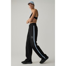 Urban Beat Kımıko Kadın Beli Lastikli Relaxed Küçük Baskılı Siyah Eşofman Altı