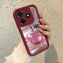 HONTINGA Tecno Spark 10 Pro 4g ile Uyumlu Kılıfı Düşüme Önleyici Basitlik Anti Düşme Kamera Korumali Elma Bordo Desen Yumuşak Silikon Telefon Kılıfı Kadın ve Erkek Için Uygundur K2-7125