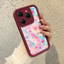 HONTINGA Tecno Spark 20 Pro ile Uyumlu Kılıfı Düşüme Önleyici Basitlik Anti Düşme Kamera Korumali Gökkuşağı Kalbi Bordo Desen Yumuşak Silikon Telefon Kılıfı Kadın ve Erkek Için Uygundur K2-7126