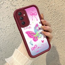 HONTINGA Samsung Galaxy A34 5g ile Uyumlu Kılıfı Düşüme Önleyici Basitlik Anti Düşme Kamera Korumali Saç Bantı Knotu Bordo Desen Yumuşak Silikon Telefon Kılıfı Kadın ve Erkek Için Uygundur K2-7123