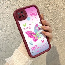 HONTINGA Realme C21 ile Uyumlu Kılıfı Düşüme Önleyici Basitlik Anti Düşme Kamera Korumali Saç Bantı Knotu Bordo Desen Yumuşak Silikon Telefon Kılıfı Kadın ve Erkek Için Uygundur K2-7123