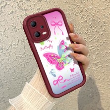 HONTINGA Xiaomi Redmi Note 12 5g ile Uyumlu Kılıfı Düşüme Önleyici Basitlik Anti Düşme Kamera Korumali Saç Bantı Knotu Bordo Desen Yumuşak Silikon Telefon Kılıfı Kadın ve Erkek Için Uygundur K2-7123