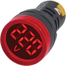 Gwest 22 Vs-K 22MM AD-116 Serisi Kırmızı Voltmetre 24-550V