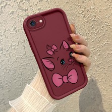 HONTINGA iPhone 8 ile Uyumlu Kılıfı Düşüme Önleyici Basitlik Anti Düşme Kamera Korumali Bant Knotu Bordo Desen Yumuşak Silikon Telefon Kılıfı Kadın ve Erkek Için Uygundur K2-7122