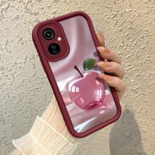 HONTINGA Tecno Camon 19 Neo ile Uyumlu Kılıfı Düşüme Önleyici Basitlik Anti Düşme Kamera Korumali Elma Bordo Desen Yumuşak Silikon Telefon Kılıfı Kadın ve Erkek Için Uygundur K2-7125