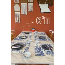 Elvya Toile de Jouy | %100 Pamuk 6’lı Amerikan Servis Seti 37x42 cm - ZT300